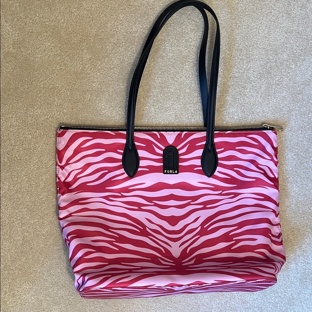 NWOT Furla Vibrant Pink Zebra Tote